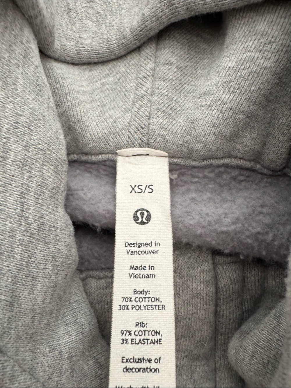 Lululemon Scuba 1/4 Zip Gray Cropped Hoodie with Thumb Holes - Picture 3 of 5